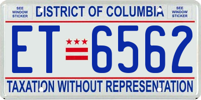 DC license plate ET6562