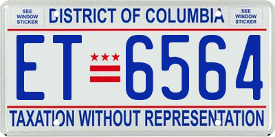 DC license plate ET6564