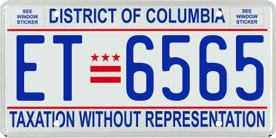 DC license plate ET6565