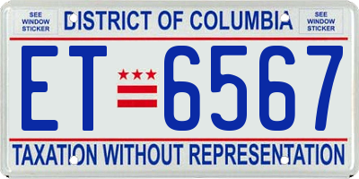 DC license plate ET6567