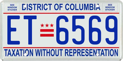 DC license plate ET6569