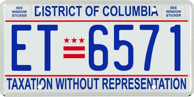 DC license plate ET6571