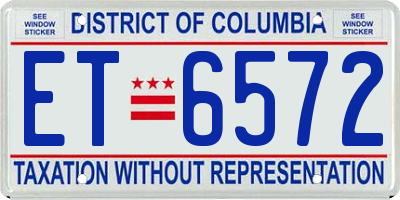 DC license plate ET6572