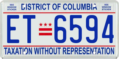 DC license plate ET6594