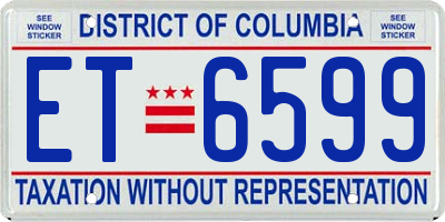 DC license plate ET6599