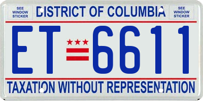 DC license plate ET6611