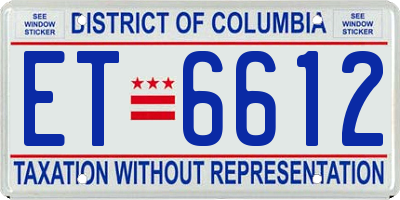 DC license plate ET6612