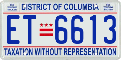 DC license plate ET6613