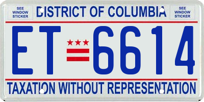 DC license plate ET6614