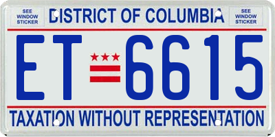DC license plate ET6615