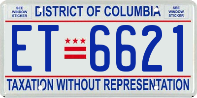 DC license plate ET6621