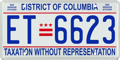 DC license plate ET6623