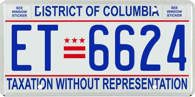 DC license plate ET6624