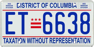 DC license plate ET6638