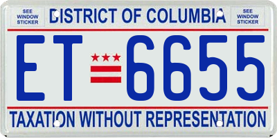 DC license plate ET6655