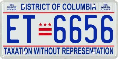 DC license plate ET6656