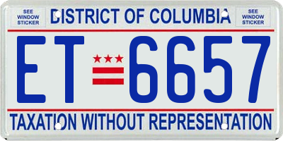 DC license plate ET6657