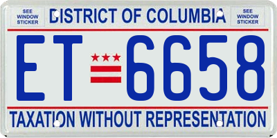 DC license plate ET6658