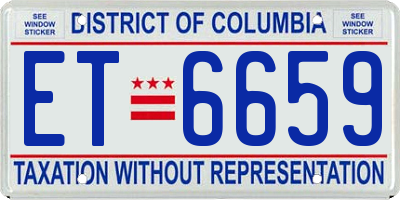 DC license plate ET6659