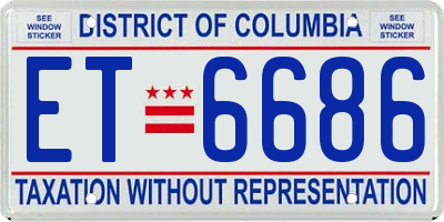 DC license plate ET6686