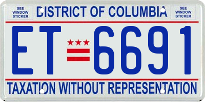 DC license plate ET6691