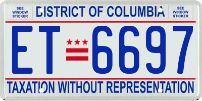 DC license plate ET6697