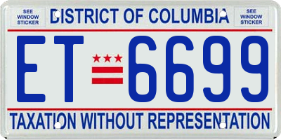 DC license plate ET6699