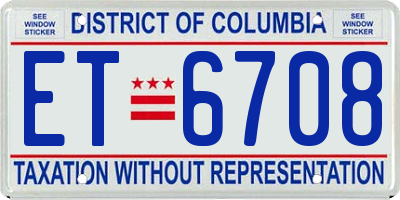 DC license plate ET6708