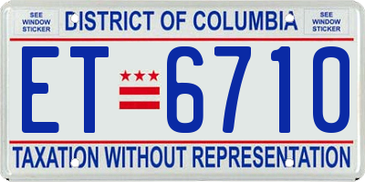 DC license plate ET6710
