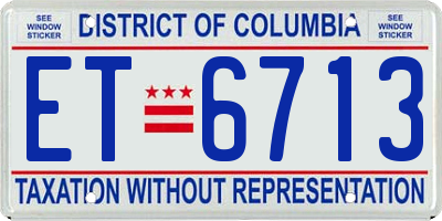 DC license plate ET6713