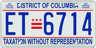 DC license plate ET6714
