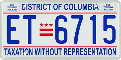 DC license plate ET6715