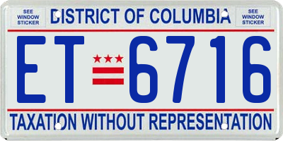 DC license plate ET6716