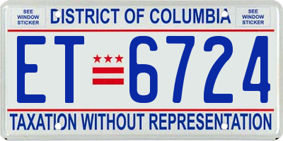 DC license plate ET6724