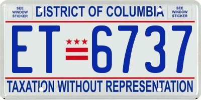 DC license plate ET6737