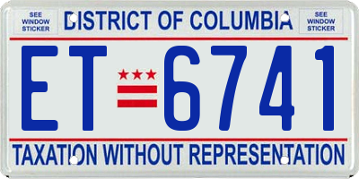 DC license plate ET6741
