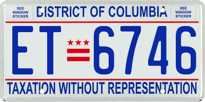 DC license plate ET6746