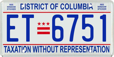 DC license plate ET6751
