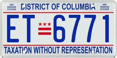 DC license plate ET6771