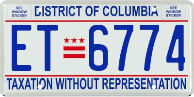DC license plate ET6774