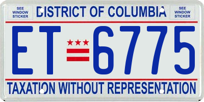 DC license plate ET6775