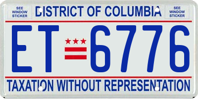 DC license plate ET6776