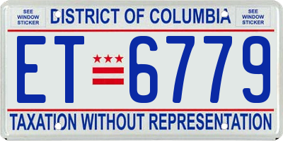 DC license plate ET6779