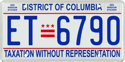 DC license plate ET6790