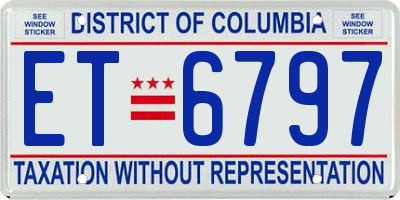 DC license plate ET6797