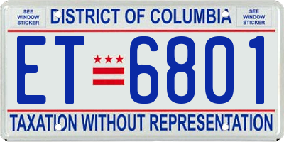 DC license plate ET6801