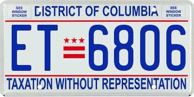 DC license plate ET6806