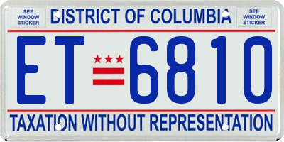 DC license plate ET6810