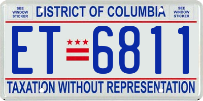 DC license plate ET6811