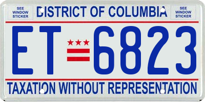 DC license plate ET6823